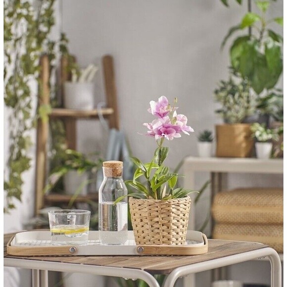 New! Artificial Pink Orchid Plant Beautiful Flowers Faux Plant Indoor Outdoor - Picture 2 of 9